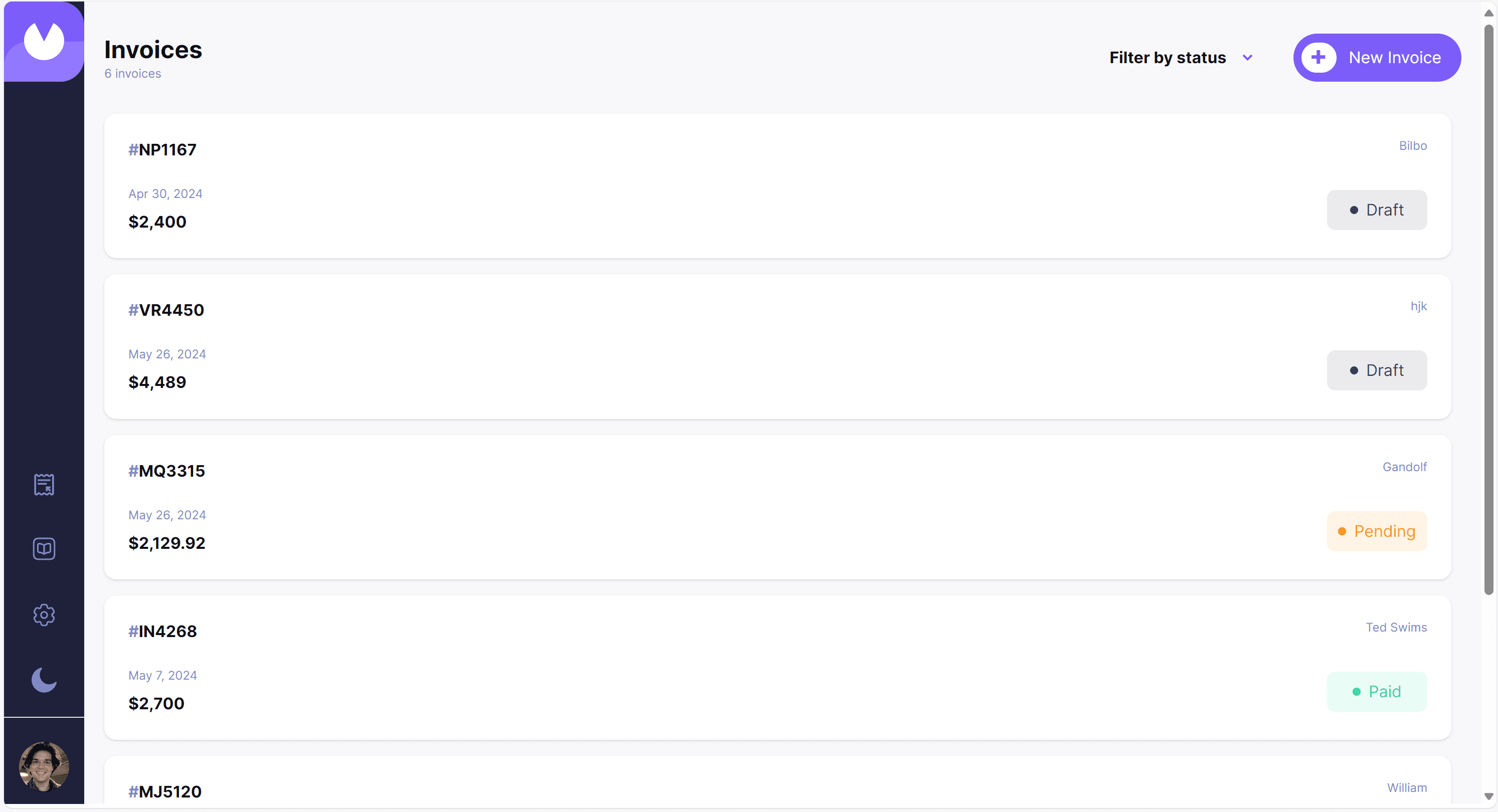 Screenshot of BillEase App